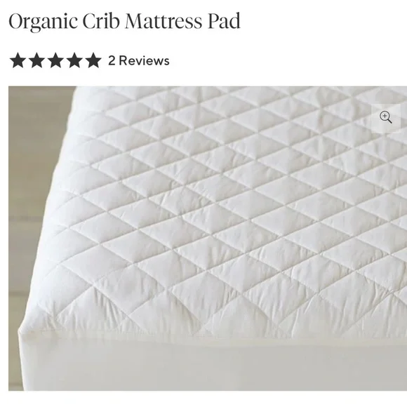 Coyuchi organic white quilted crib mattress pad organic cotton GOTS certified - Picture 1 of 12